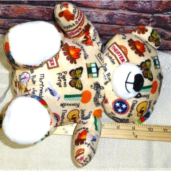 Tennessee-Themed Plush Bear With Colorful Print & Symbols 8-Inch - Picture 2 of 4